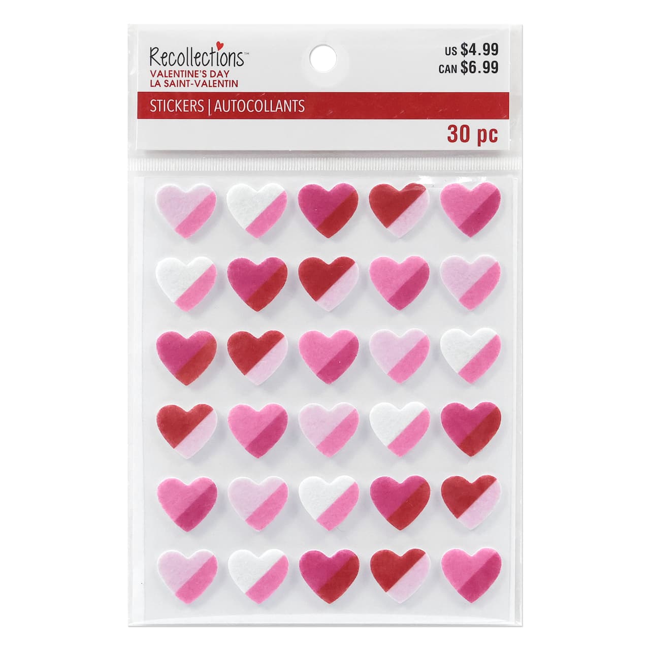 Valentine's Day 2-Tone Heart Felt Stickers by Recollections™